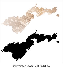 High detailed vector map. American Samoa.