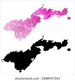 High detailed vector map. American Samoa.