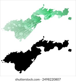 Alto mapa de Vector detallado. Samoa Americana.