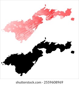 High detailed vector map. American Samoa.