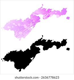 High detailed vector map. American Samoa.