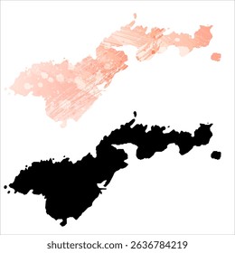 High detailed vector map. American Samoa.