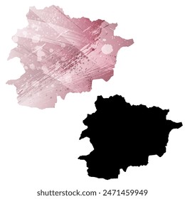 Mapa de Vector detallado. Andorra.