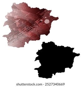 Alto mapa de Vector detallado. Andorra.