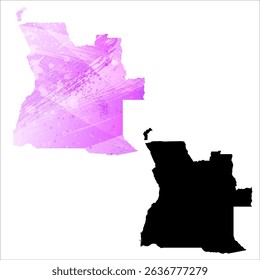 High detailed vector map. Angola.
