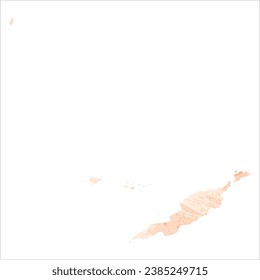 Mapa vectorial detallado alto. Anguila. Estilo acuarela. Color del icono.
