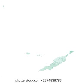 High detailed vector map. Anguilla. Watercolor style. Agate gray. Watercolor style. Aquamarine color.