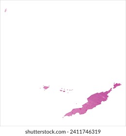 High detailed vector map. Anguilla. Watercolor style. Amaranth light cherry pink color.