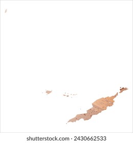 High detailed vector map. Anguilla. Watercolor style. Beige and red color. Brown color.
