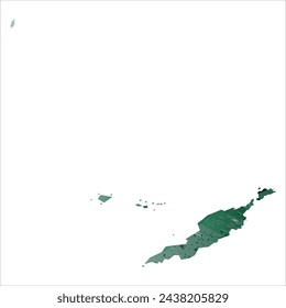 High detailed vector map. Anguilla. Watercolor style. Turquoise green color.