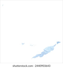 High detailed vector map. Anguilla. Watercolor style. Pale cornflower. Blue color.