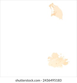 High detailed vector map. Antigua and Barbuda. Watercolor style. Biscuit color. Pastel yellow color.