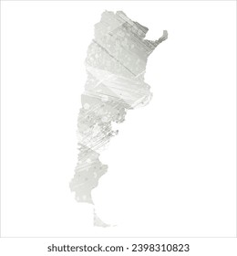 High detailed vector map. Argentina. Watercolor style. Gray color.