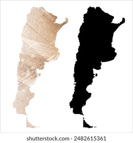 Mapa de Vector detallado. Argentina.