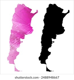 Mapa de Vector detallado. Argentina.