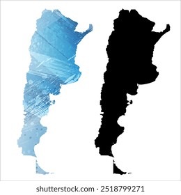 High detailed vector map. Argentina.