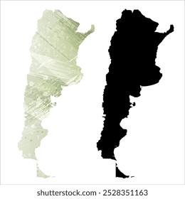 Alto mapa de Vector detallado. Argentina.