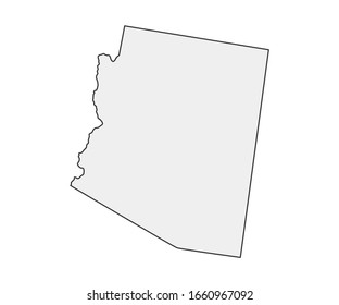 High detailed vector map. Arizona USA state. American flag.