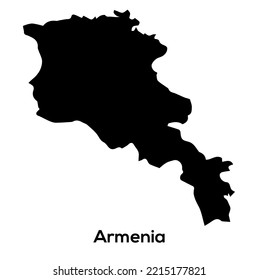 Mapa vectorial detallado alto - Archivo vector de silueta de mapa de Armenia con nombre de país 