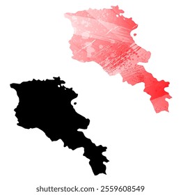 High detailed vector map. Armenia.