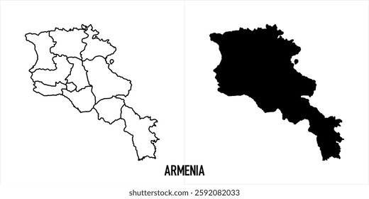 High detailed vector map - armenia