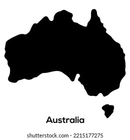 Mapa vectorial detallado alto - Archivo vector de silueta de mapa de Australia con nombre de país 