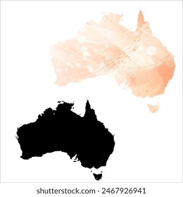 High detailed vector map. Australia.