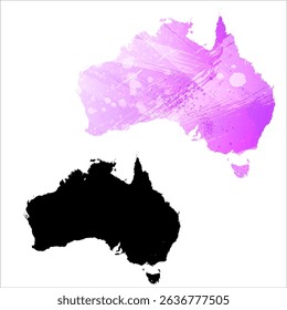 High detailed vector map. Australia.