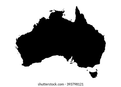 High detailed vector map of Australia isolated on white background