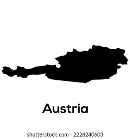 High detailed vector map - Austria Map silhouette Vector file with country name