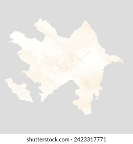 High detailed vector map. Azerbaijan. Watercolor style. Banana color. Pastel yellow color.
