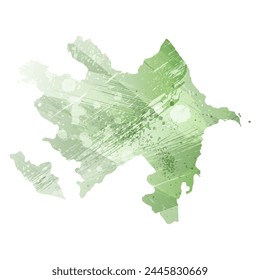 Detaillierte Karte der Vektorgrafik. Aserbaidschan.