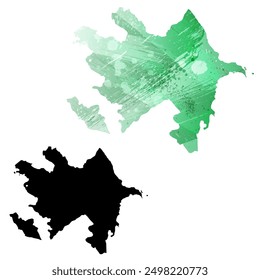 High detailed vector map. Azerbaijan.