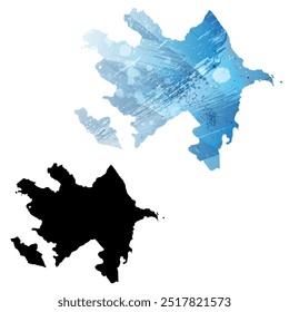 High detailed vector map. Azerbaijan.