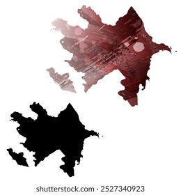 Alto mapa de Vector detallado. Azerbaiyán.
