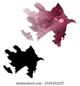 High detailed vector map. Azerbaijan.