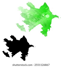 High detailed vector map. Azerbaijan.