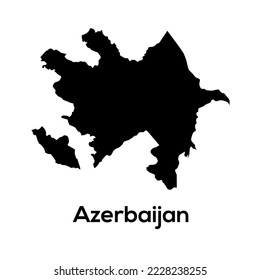 Mapa vectorial detallado alto - Archivo vector de silueta de mapa azerbhaijan con nombre de país