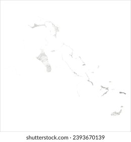High detailed vector map. Bahamas. Watercolor style. Agate gray.