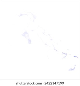 High detailed vector map. Bahamas. Watercolor style. Periwinkle color. Delicate lilac color. Pastel purple.