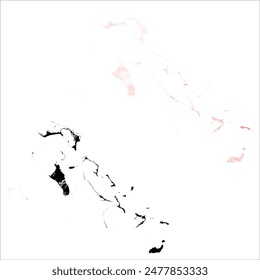 Mapa de Vector detallado. Bahamas.