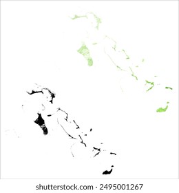 Mapa de Vector detallado. Bahamas.
