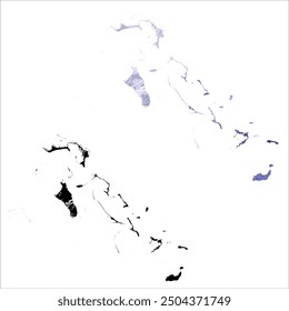 Alto mapa de Vector detallado. Bahamas.