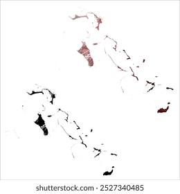 High detailed vector map. Bahamas.