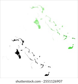 High detailed vector map. Bahamas.