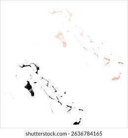 High detailed vector map. Bahamas.