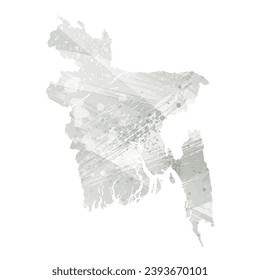 High detailed vector map. Bangladesh. Watercolor style. Agate gray.