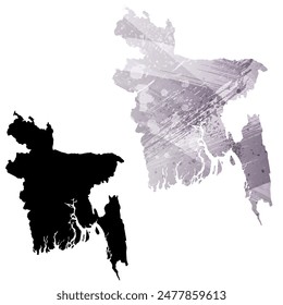Mapa de Vector detallado. Bangladesh.