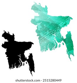 High detailed vector map. Bangladesh.