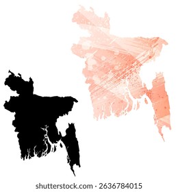 High detailed vector map. Bangladesh.